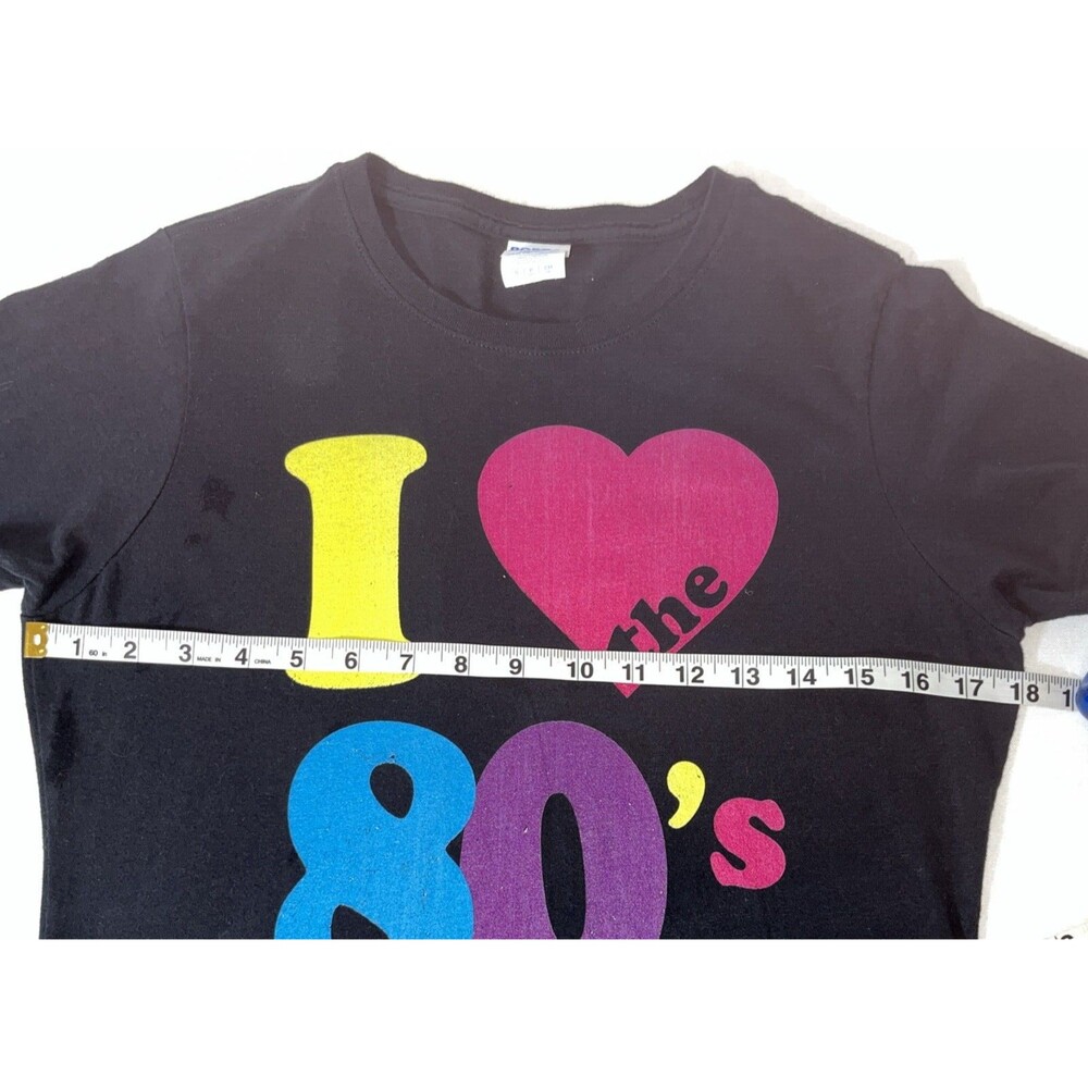 Vintage Style Tee Women’s Size Small Black Graphic I Love the 80's 100% Cotton - Picture 5 of 6